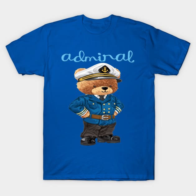 ADMIRAL CAPTAIN BEAR T-Shirt by Gouzka Creators 